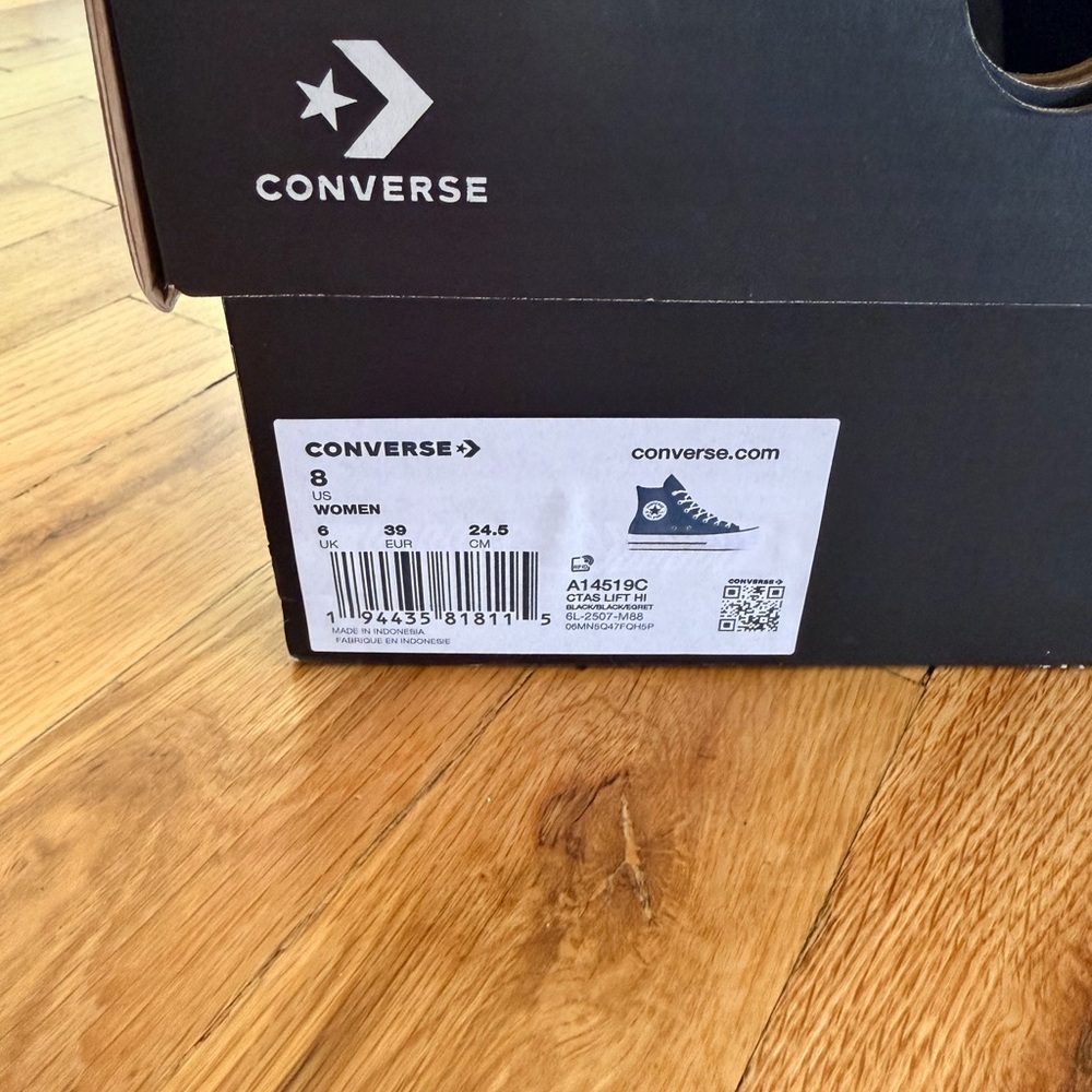 Converse Black High Top Platform Sneakers - Picture 5 of 6